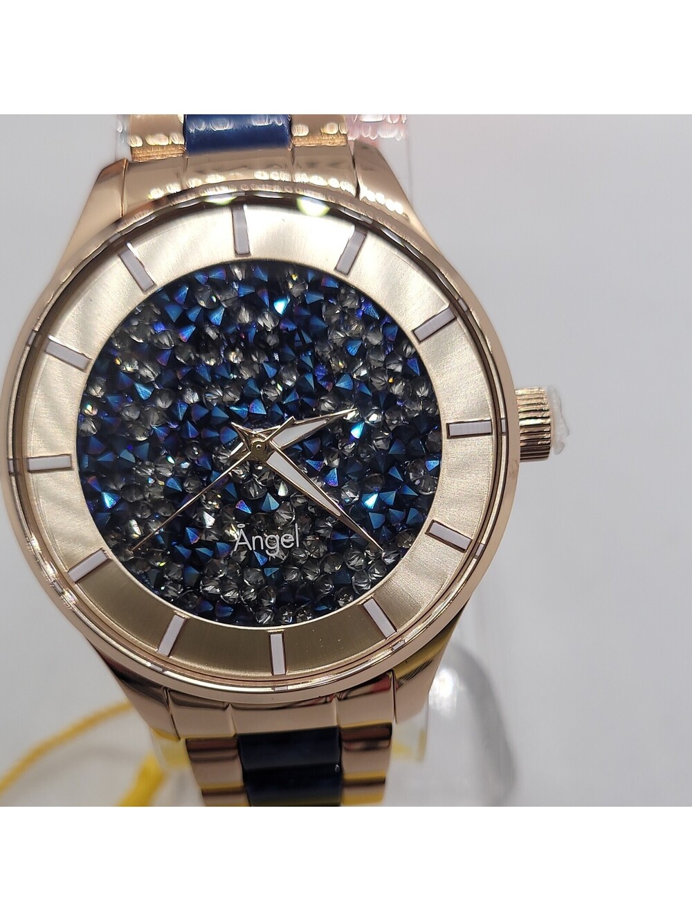 270 invicta Angel 40mm rose gold blue dial gold metal bracelet mineral crystal